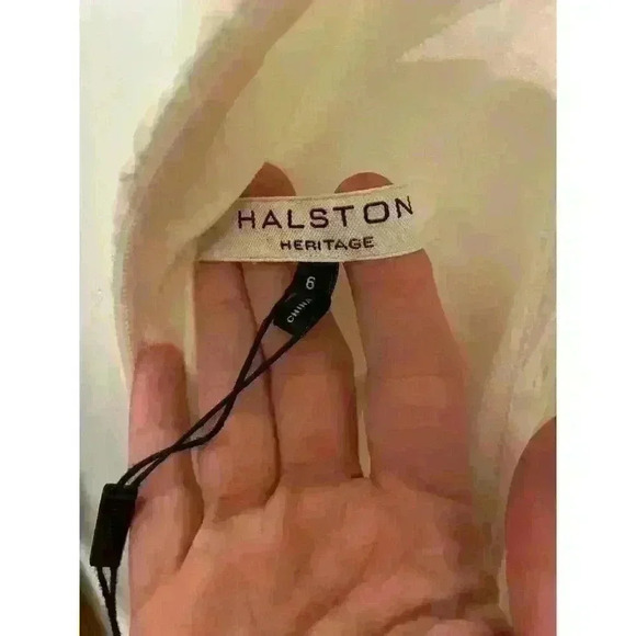 NWT Halston Heritage Women's Cocktail High Neck Fitted Ruched Dress, 6 - Picture 9 of 9